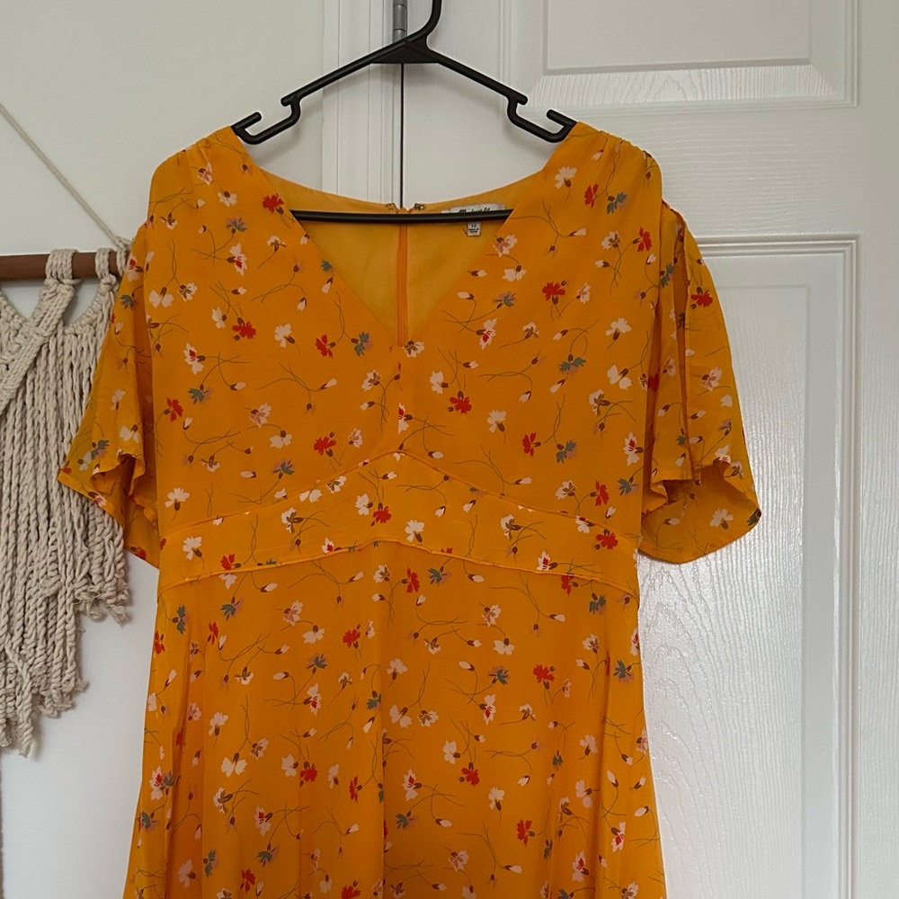 J.Crew yellow floral dress in 100% silk - size 12